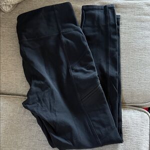 Athleta Black High-Waisted Leggings with pockets